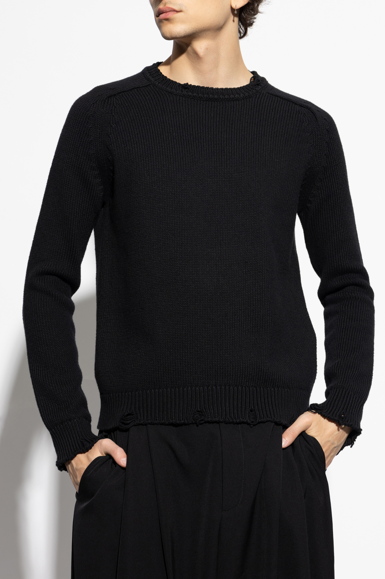 Saint Laurent Raw-trimmed woven sweater | Men's | Vitkac